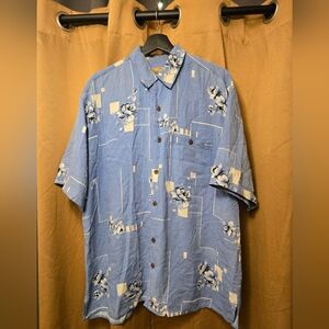 Bobby Chan size Large 100% silk button up Hawaiian shirt